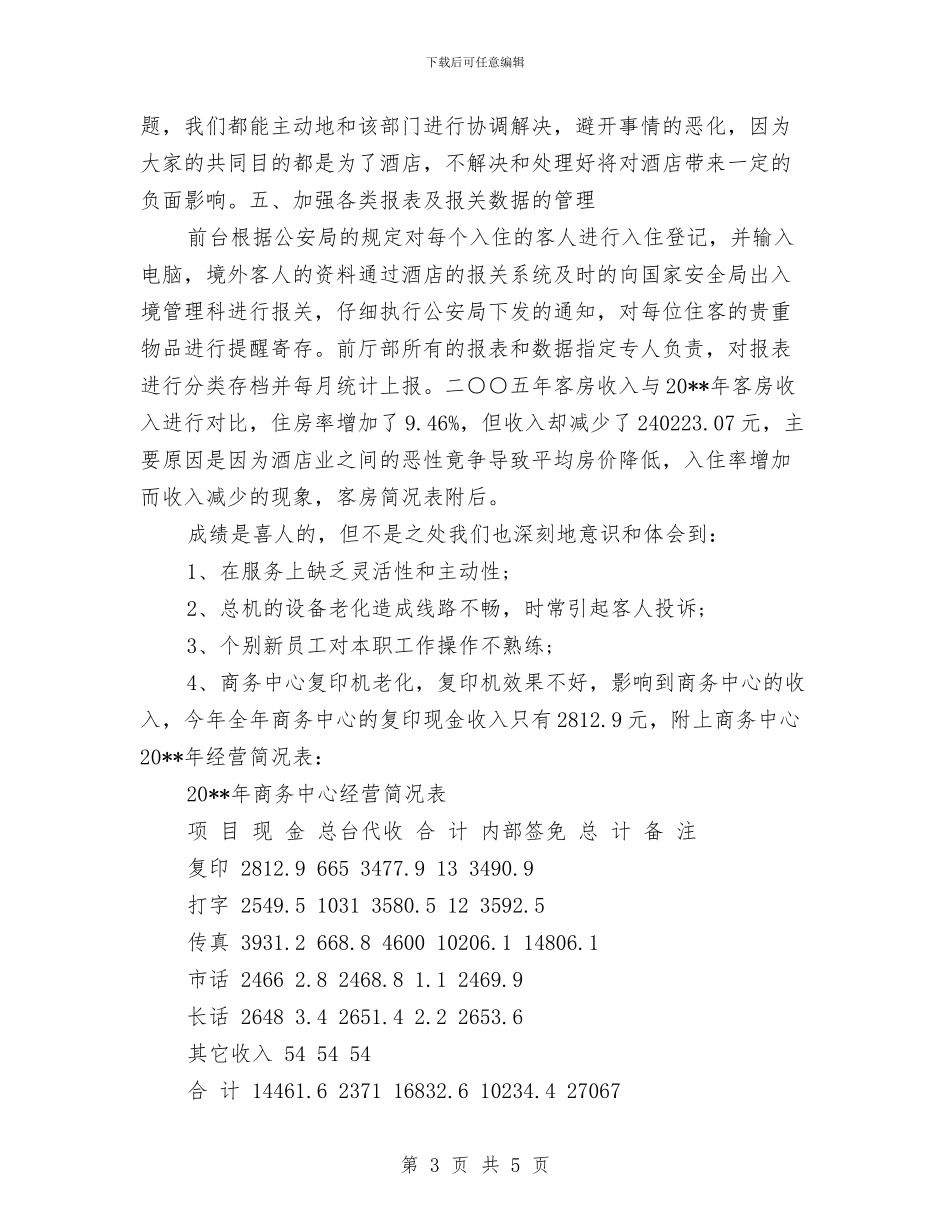 前台主管年度个人工作总结模板与前台十一月工作总结范文汇编_第3页