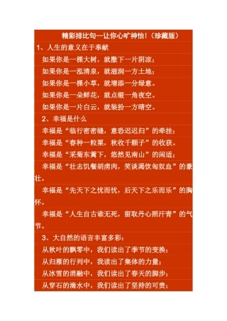 精彩排比句MicrosoftWord文档