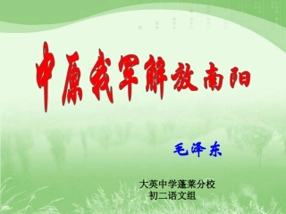 中原我军解放南阳