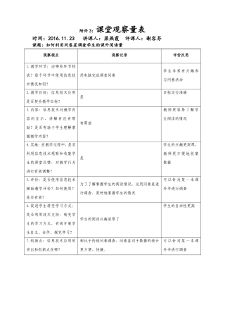 谢容芬-课堂观察量表