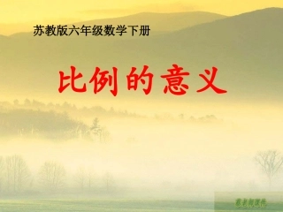 苏教版六年下《比例的意义》课件