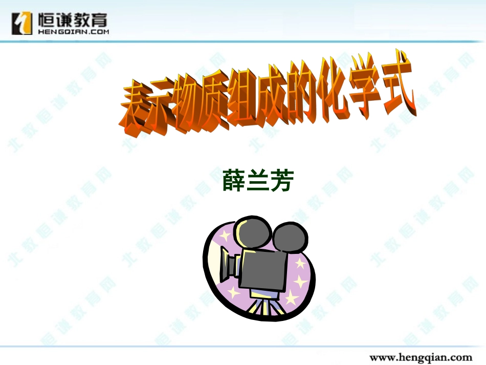 表示物质组成的化学式_第1页