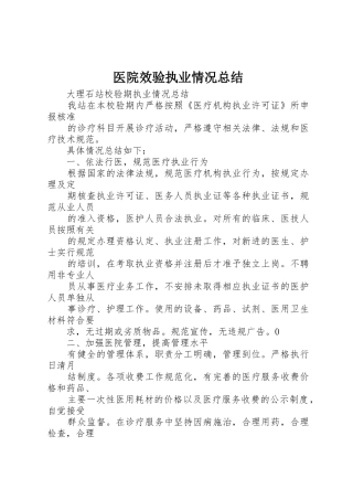 医院效验执业情况总结