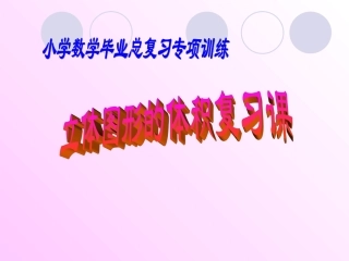 立体图形的体积复习