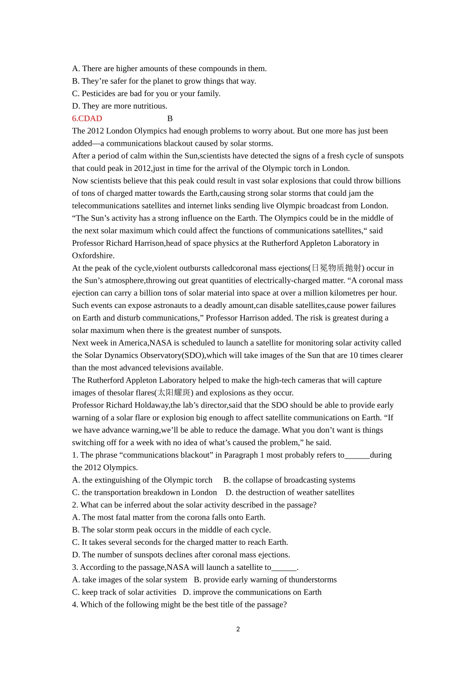 高三英语限时阅读十八科普_第2页