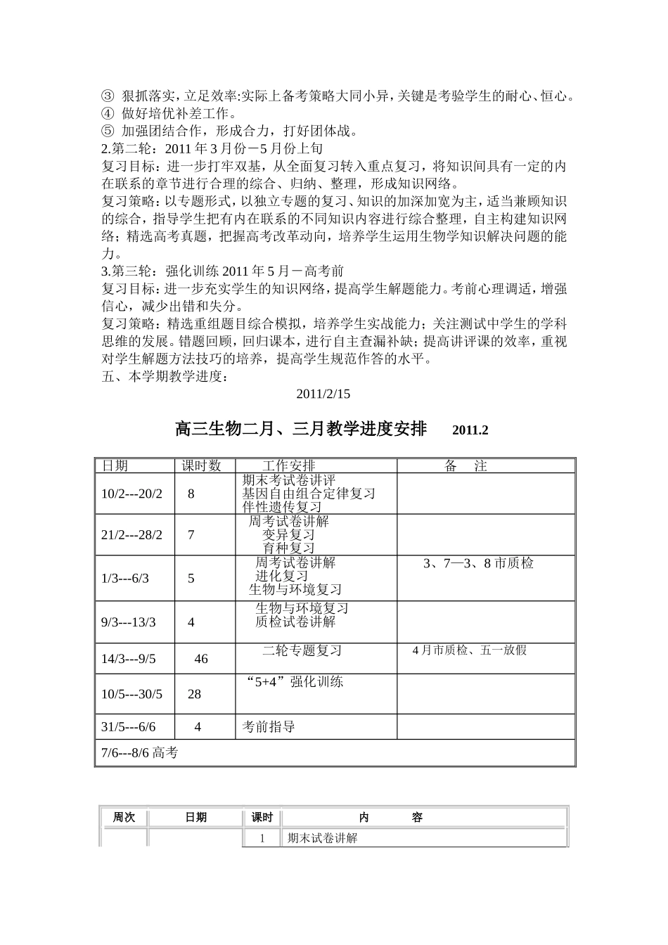 高三生物组下学期工作计划-曹_第2页