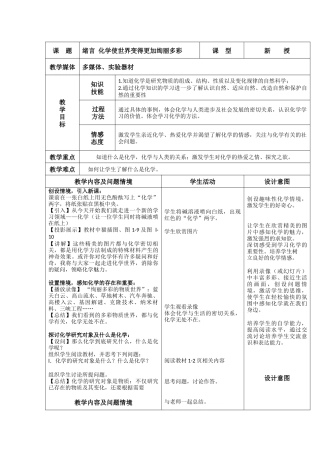 课题绪言化学使世界变得更加绚丽多彩