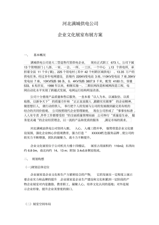 企业文化展室布展方案