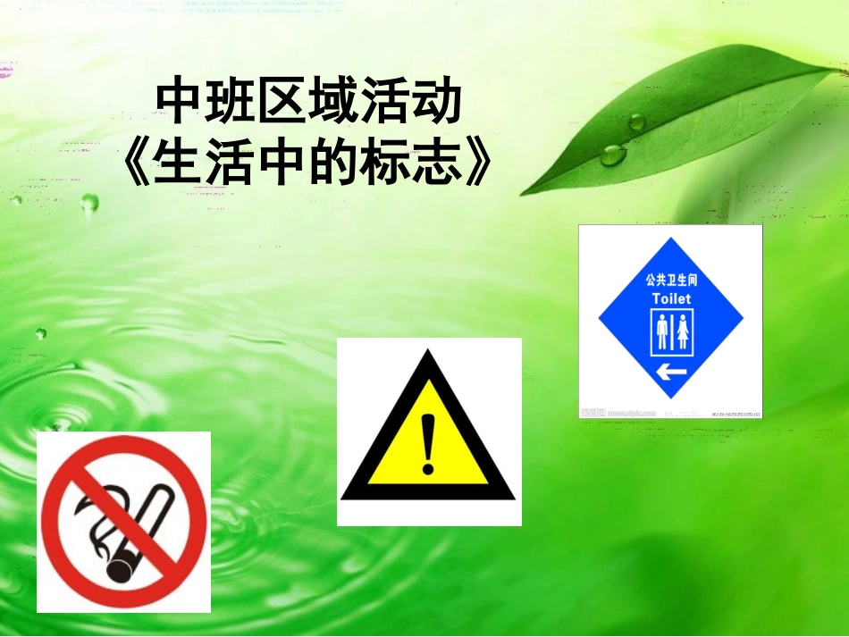 中班区域活动《生活中的标志》说课_第1页