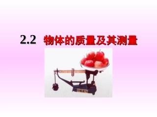 初中二年级物理上册第二章物质世界的尺度、质量和密度二物体的质量及其测量第一课时课件
