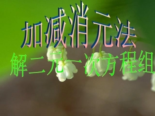 加减消元法解二元一次方程组课件