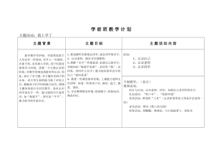 单元主题计划——我上学了