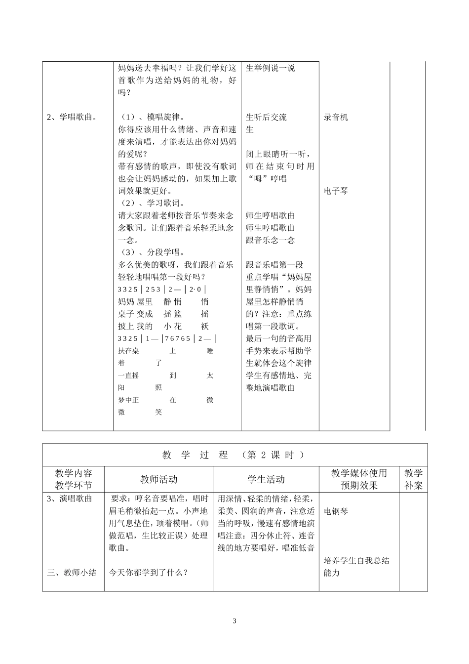 唱给妈妈的摇篮曲（表格式）_第3页
