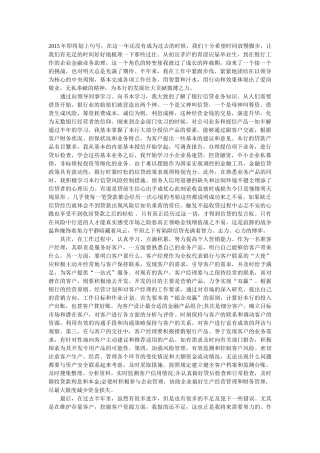 银行客户经理2015年工作总结