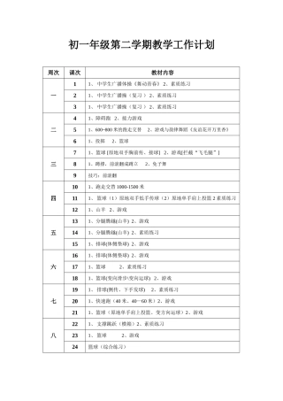初一教学工作计划