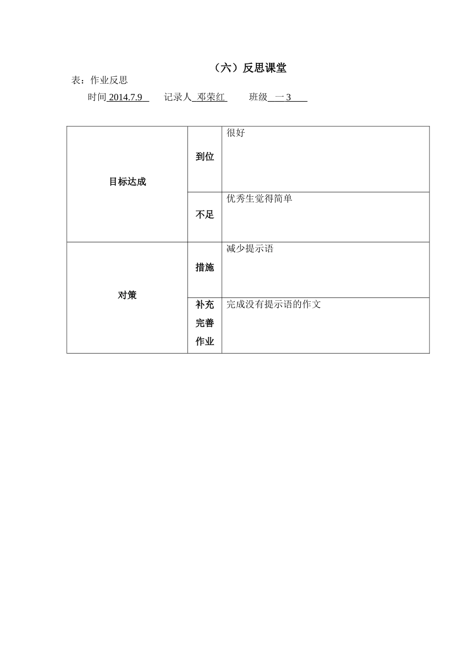 反思课堂（邓荣红）_第1页