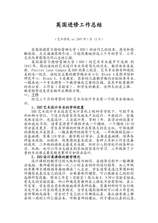 英国进修工作总结