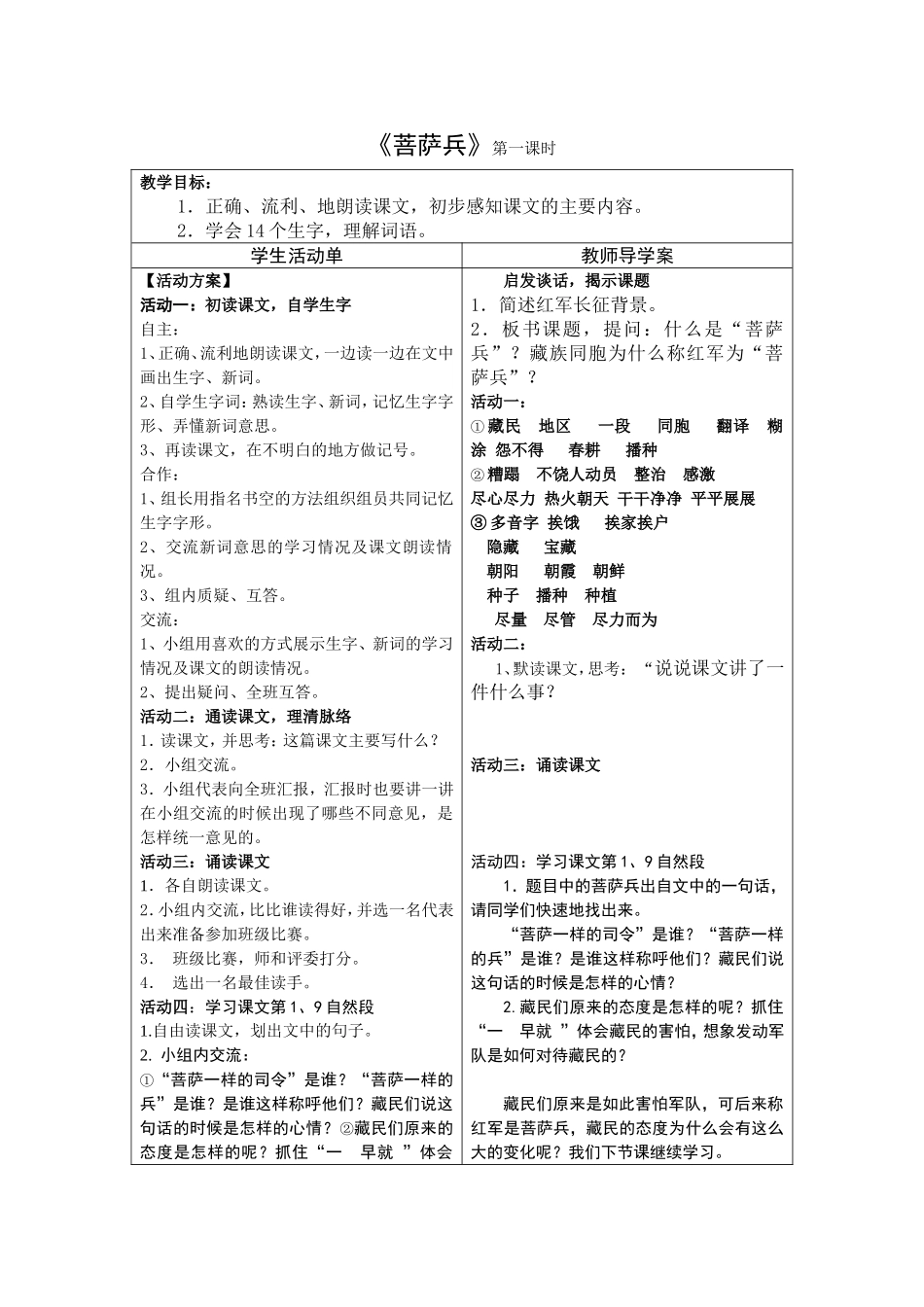 《菩萨兵》导学案_第1页