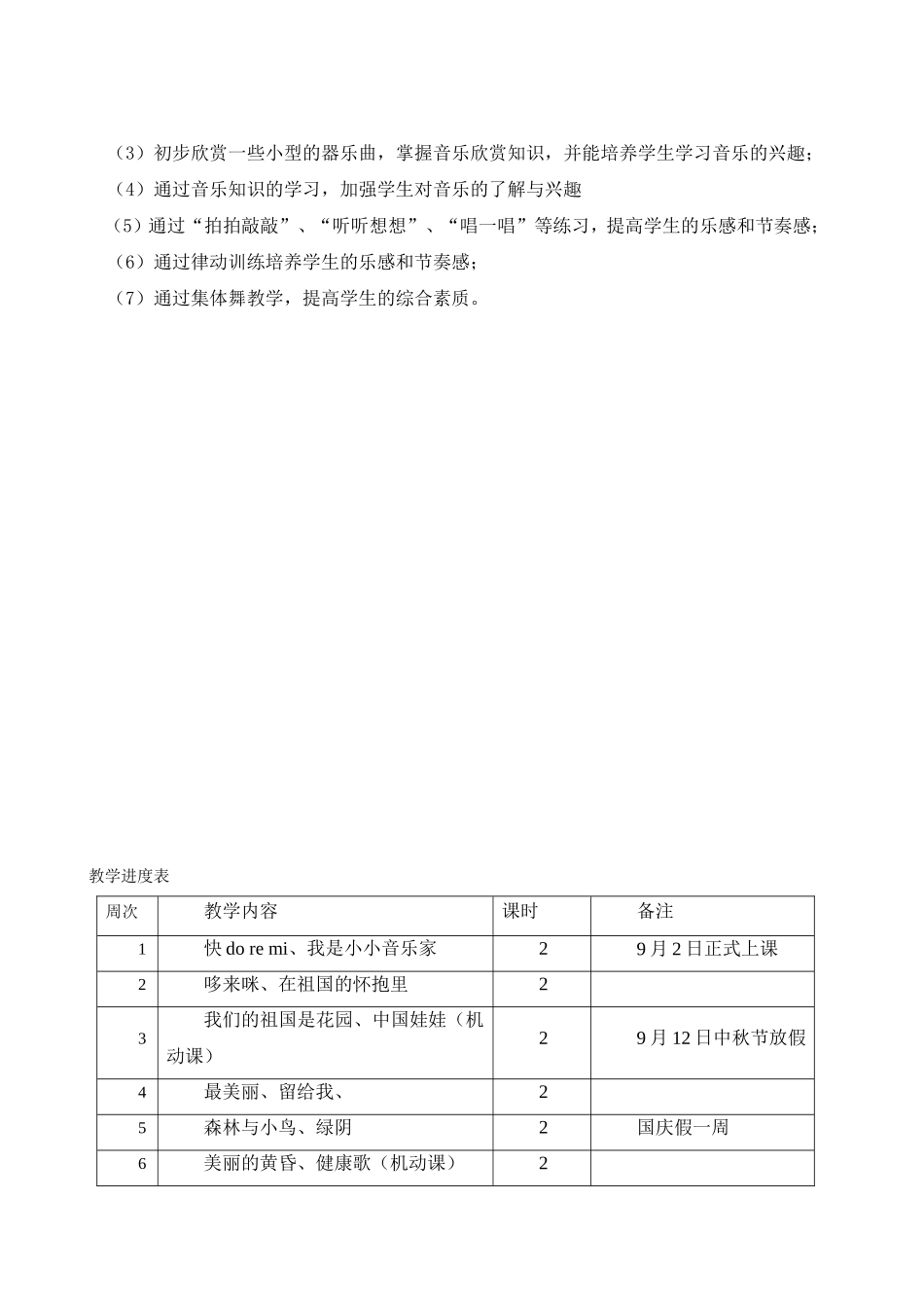 人教版小学三年级音乐上册教学计划_第3页