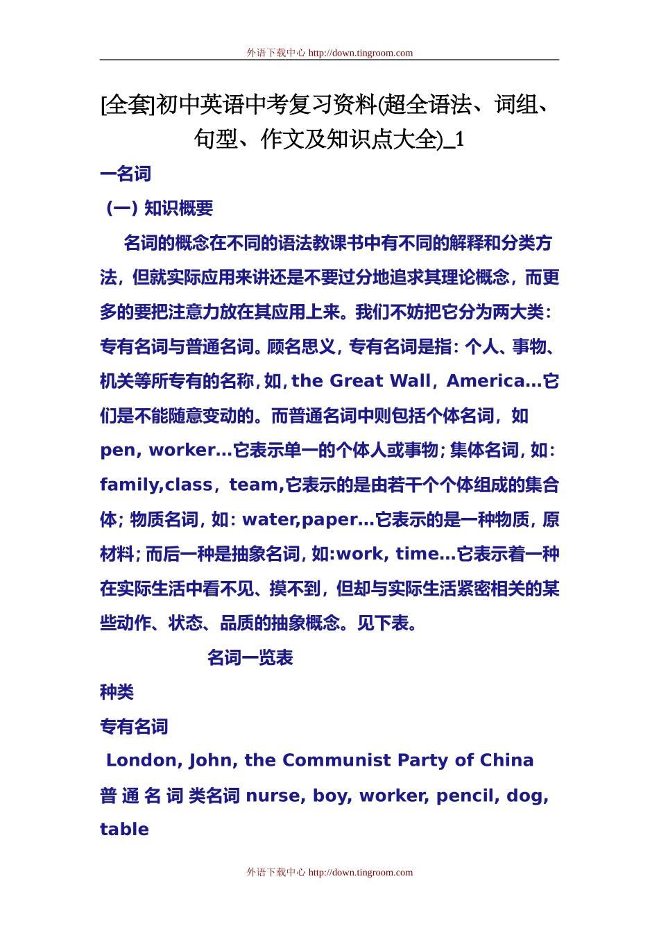 初中英语中考复习资料_第1页