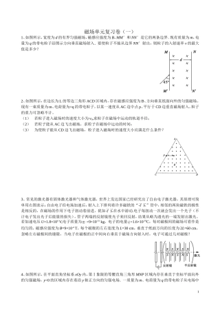 磁场单元复习卷（一）