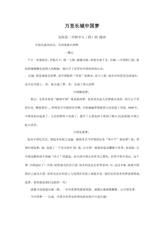 万里长城中国梦---路冰