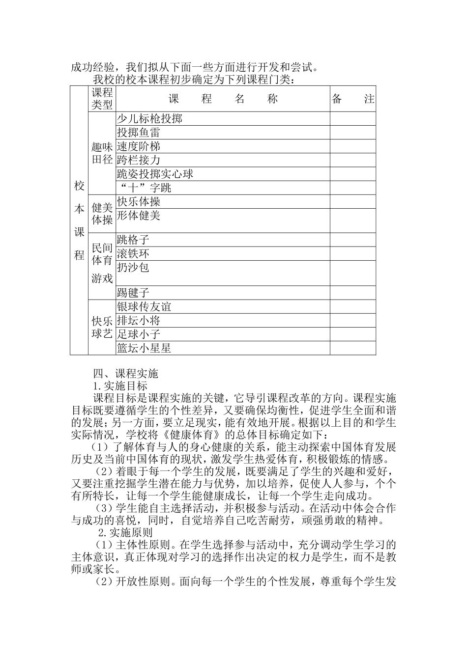 《拼搏体育园》校本课程开发方案_第2页