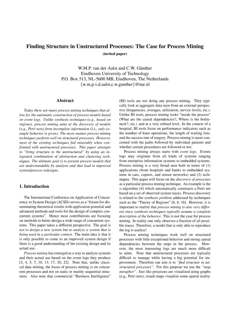 FINDINGSTRUCTUREINUNSTRUCTUREDPROCESSESTHECASEFORPROCESS_第1页