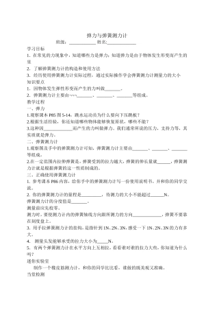 弹力与弹簧测力计