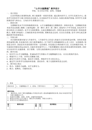 何敏捷山羊分腿腾越公开课教案
