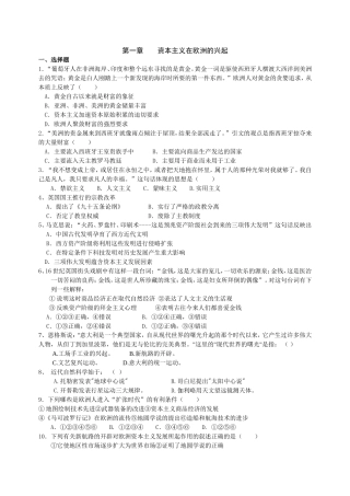 第一章资本主义在欧洲的兴起