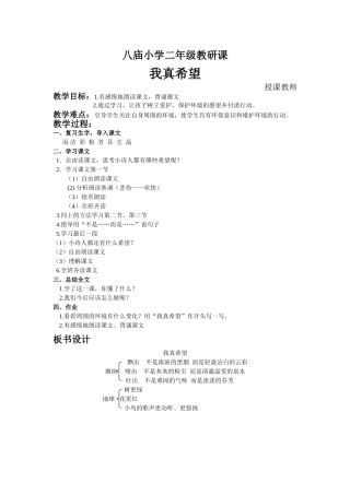 我真希望教研课教案