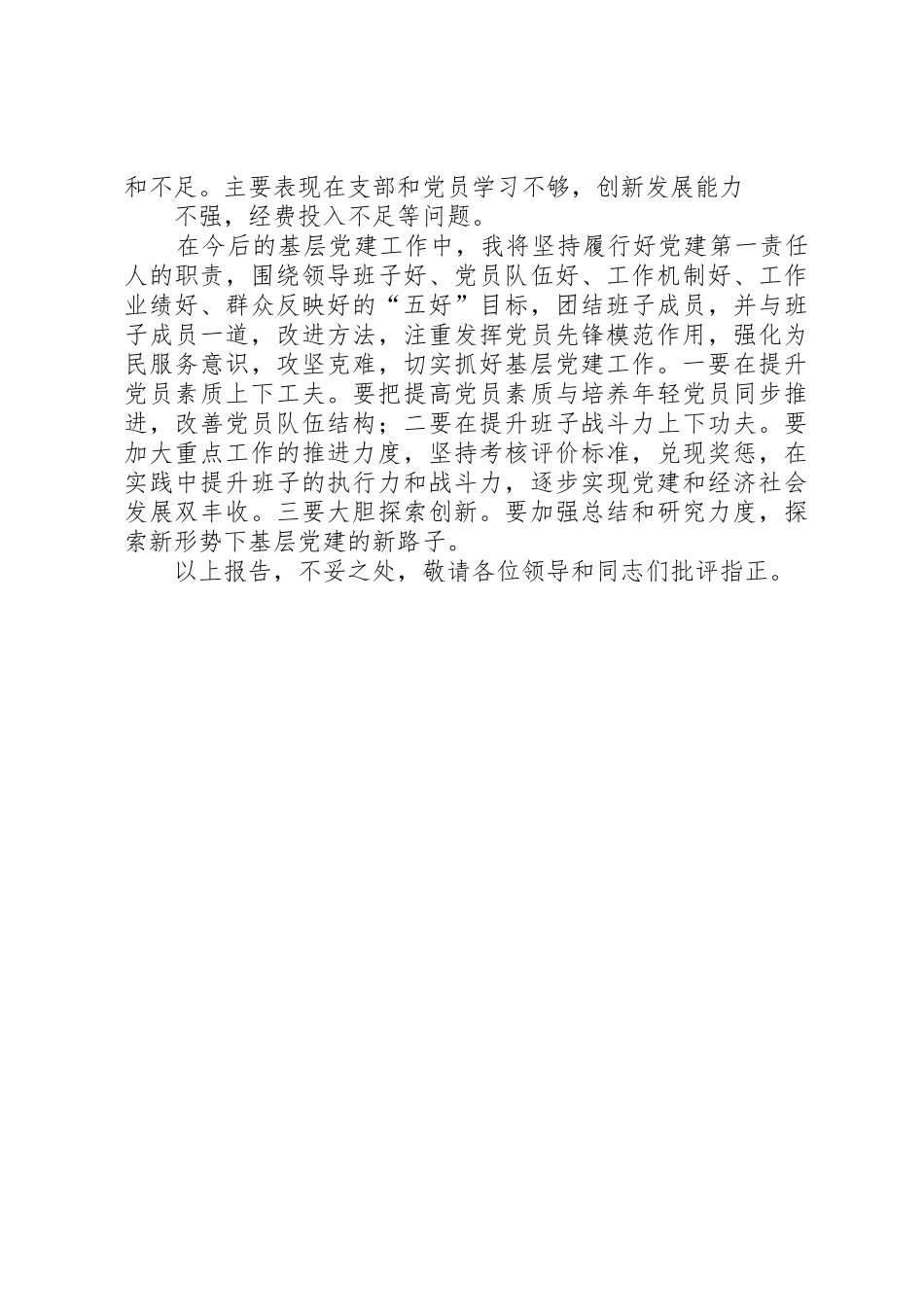 照明村书记抓基层党建工作专项述职报告0_第3页