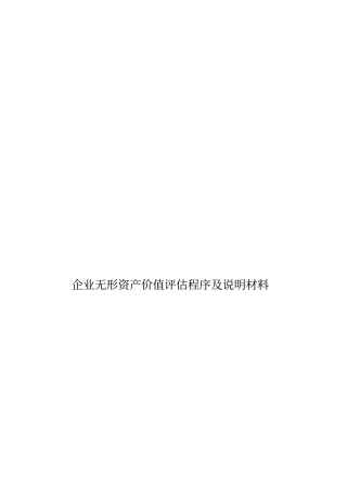 企业无形资产价值评价程序与说明