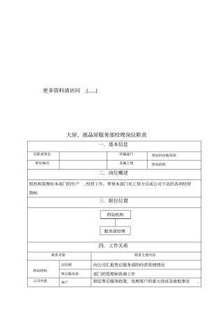 企业服务部岗位职责说明