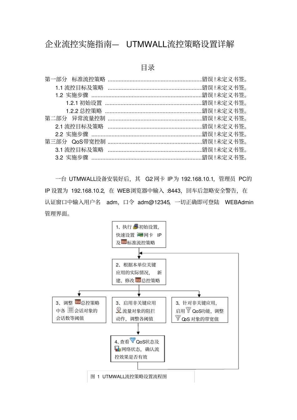 企业流控实施指引—UTMWALL流控策略设置详解_第1页