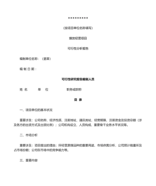 2025年煤炭经营项目可行性分析报告
