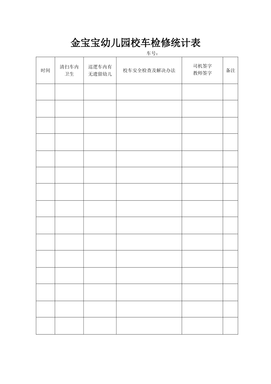 2025年幼儿园校车检修记录表_第1页