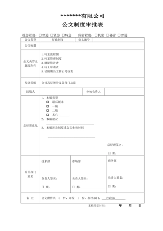 2025年公司公文制度审批表