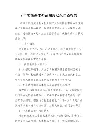 2025年基药自查报告