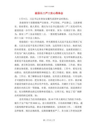 副县长三严三实心得体会