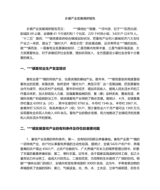 2025年乡镇产业发展调研报告