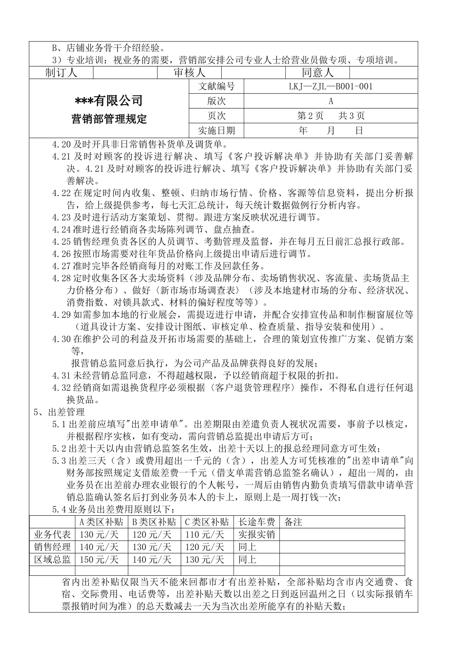 2025年营销部管理制度_第2页