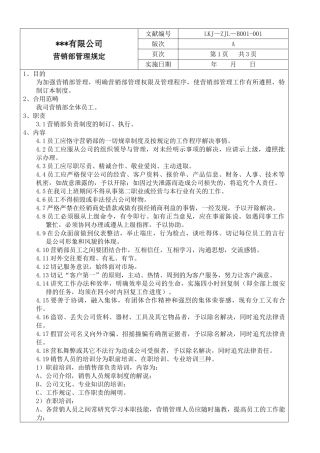 2025年营销部管理制度