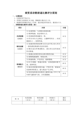 2025年诗歌朗诵比赛规则