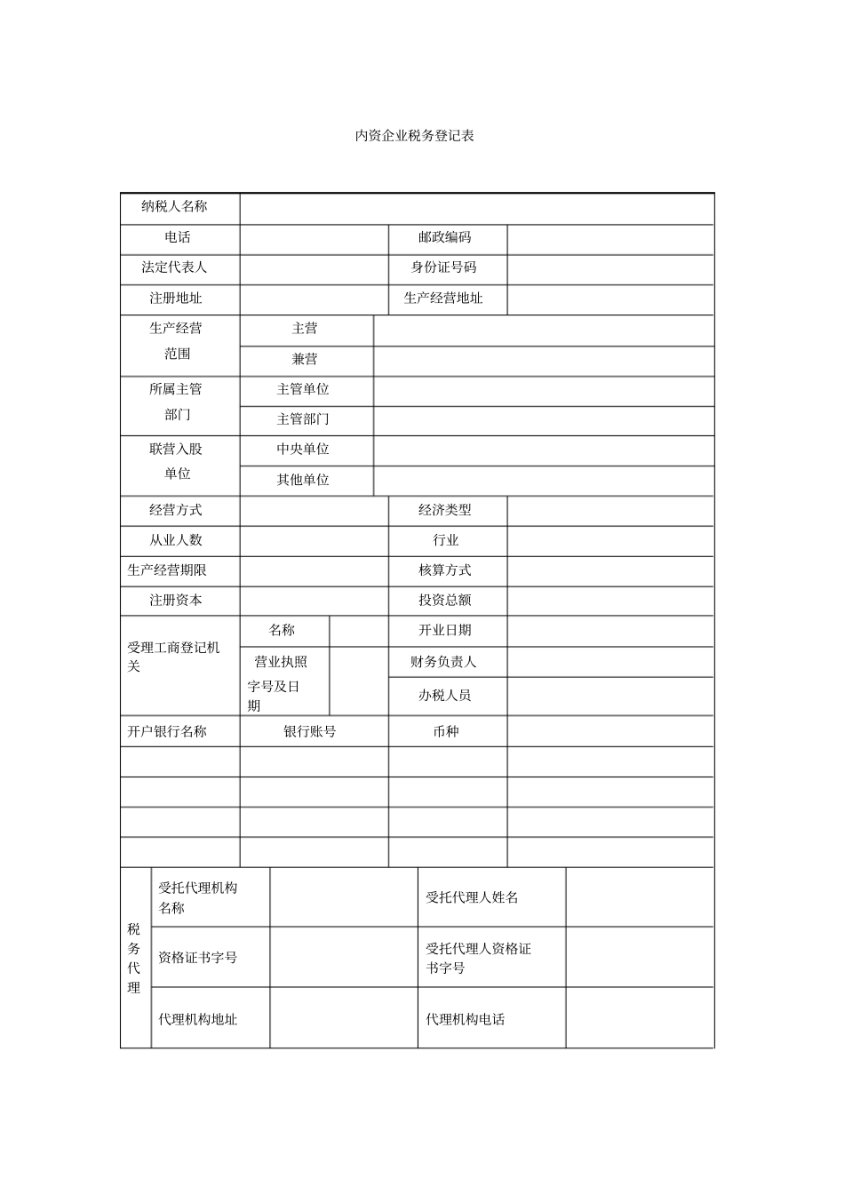 企业税务登记表_第2页