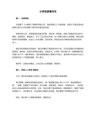 2025年小学生禁毒作文