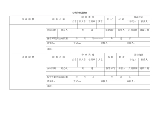 2025年公司印章登记表