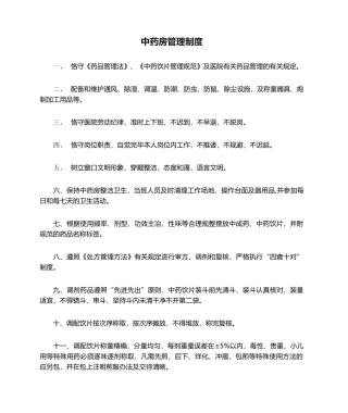 2025年中药房管理制度