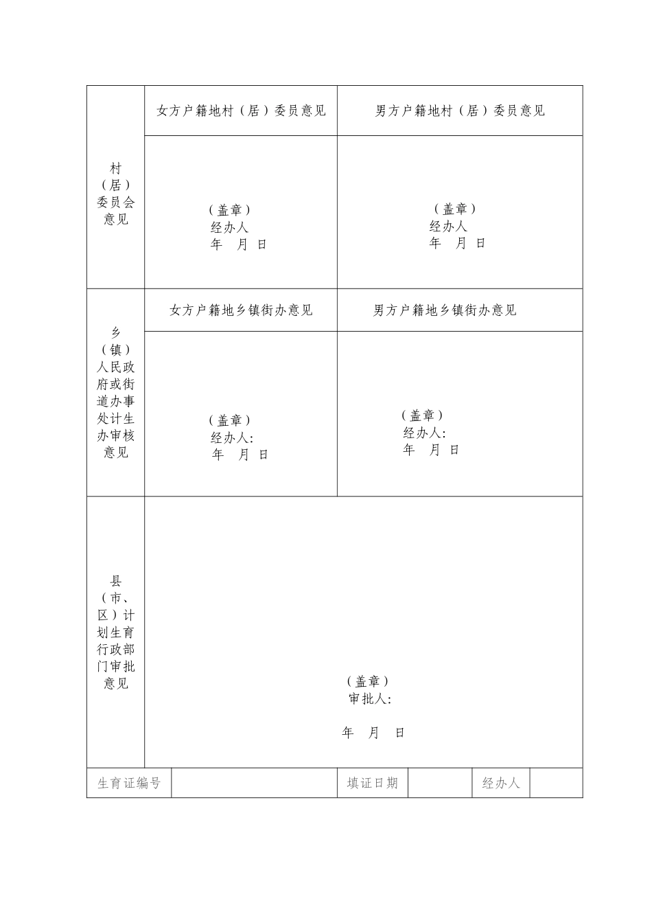 2025年生育第二个子女申请审批表_第3页